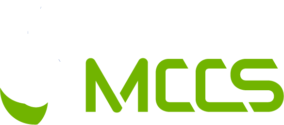 MCCS pre-commissioning and commissioning logo with green text